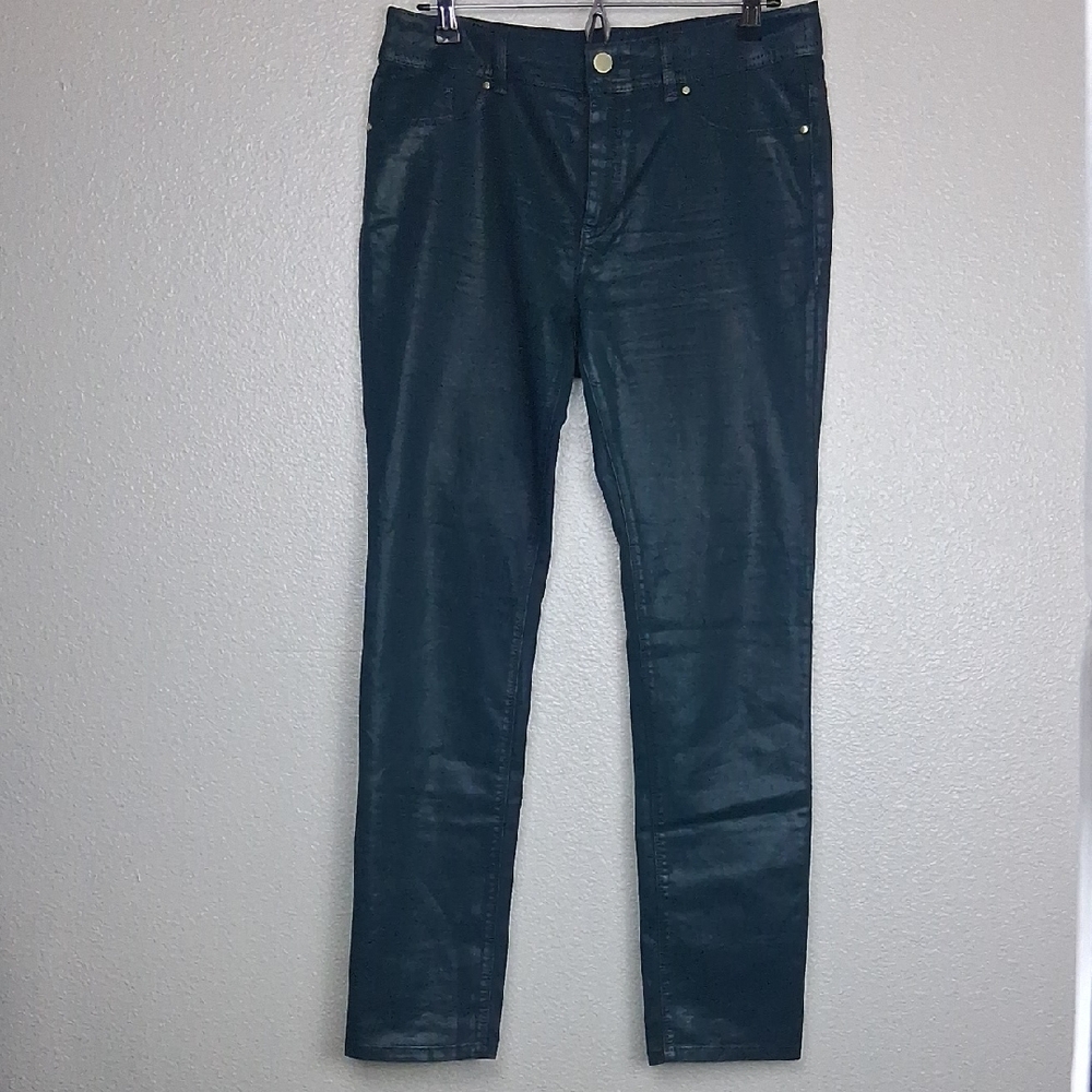 Chicos Platinum Womens Green Size 0.5 Pants